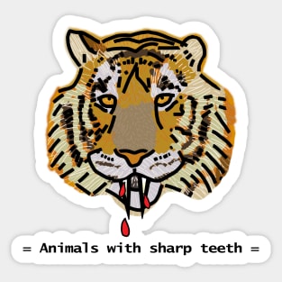 Animals with Sharp Teeth Halloween Horror Tiger Portrait Sticker